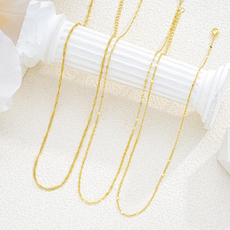 Dodder Store Gold Layered Necklaces for Women, 14K Gold Plated Dainty Gold Chain Choker Necklace Stack, Herringbone Gold Necklaces Set - Image 5
